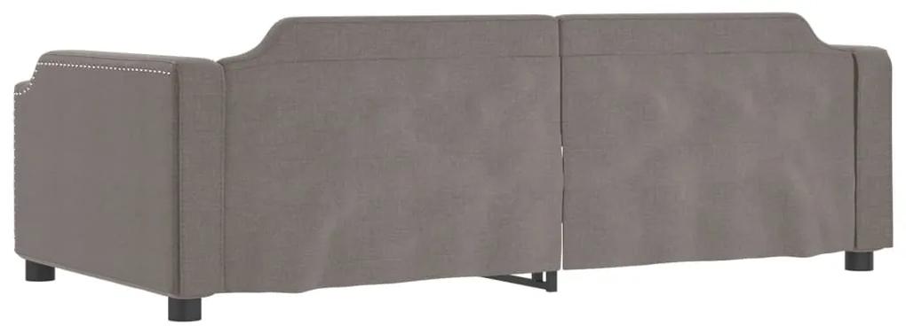 Sofá-cama 80x200 cm tecido cinzento-acastanhado