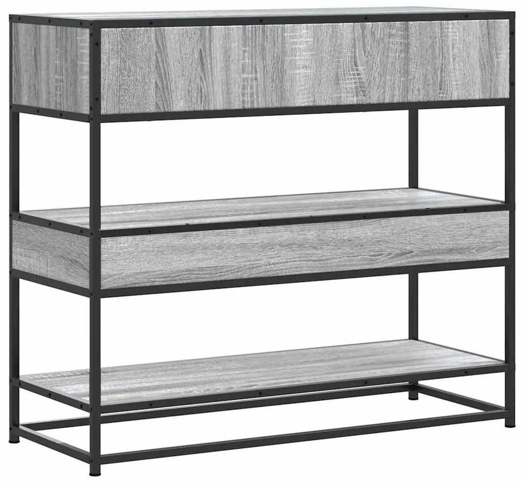 Mesa consola 90x35x80 cm derivados de madeira cinzento sonoma