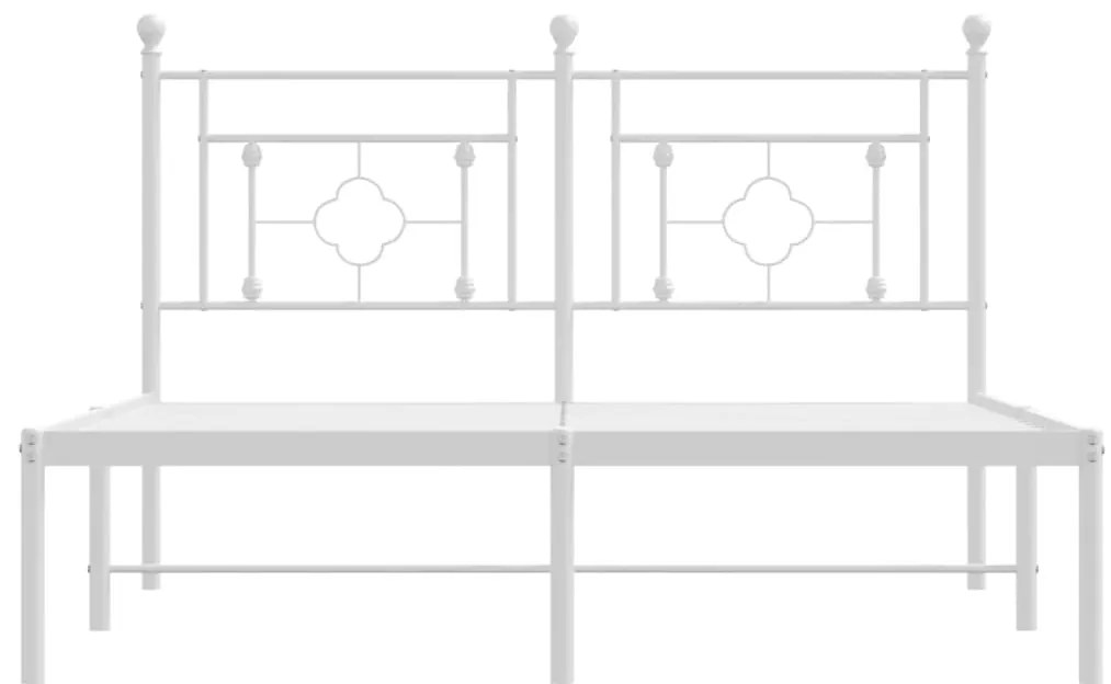 Estrutura de cama com cabeceira 140x190 cm metal branco