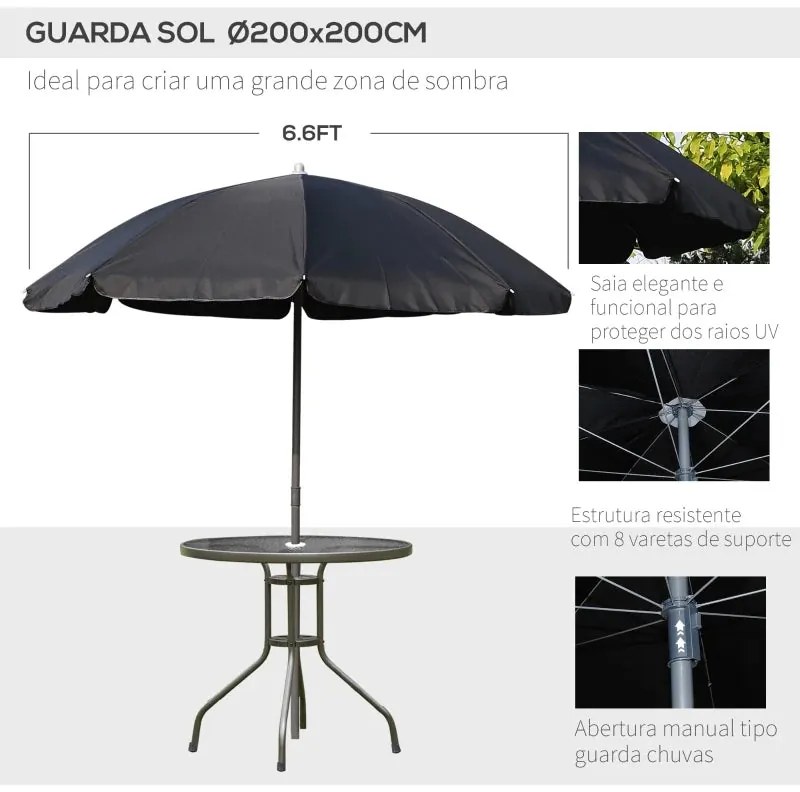 Conjunto de Refeição de Jardim Shilla - 4 Cadeiras, 1 Mesa e 1 Guarda