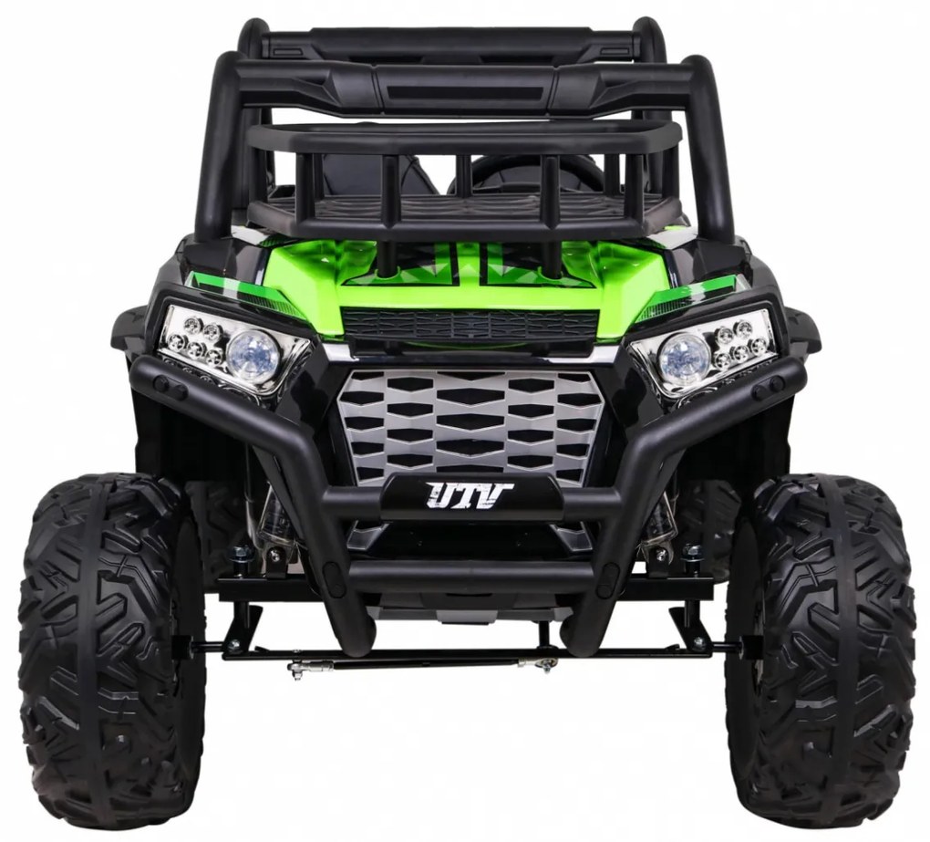 Buggy elétrico para Crianças 24V 2 Lugares UTV Buggy Rodas de EVA, Assento de couro Verde