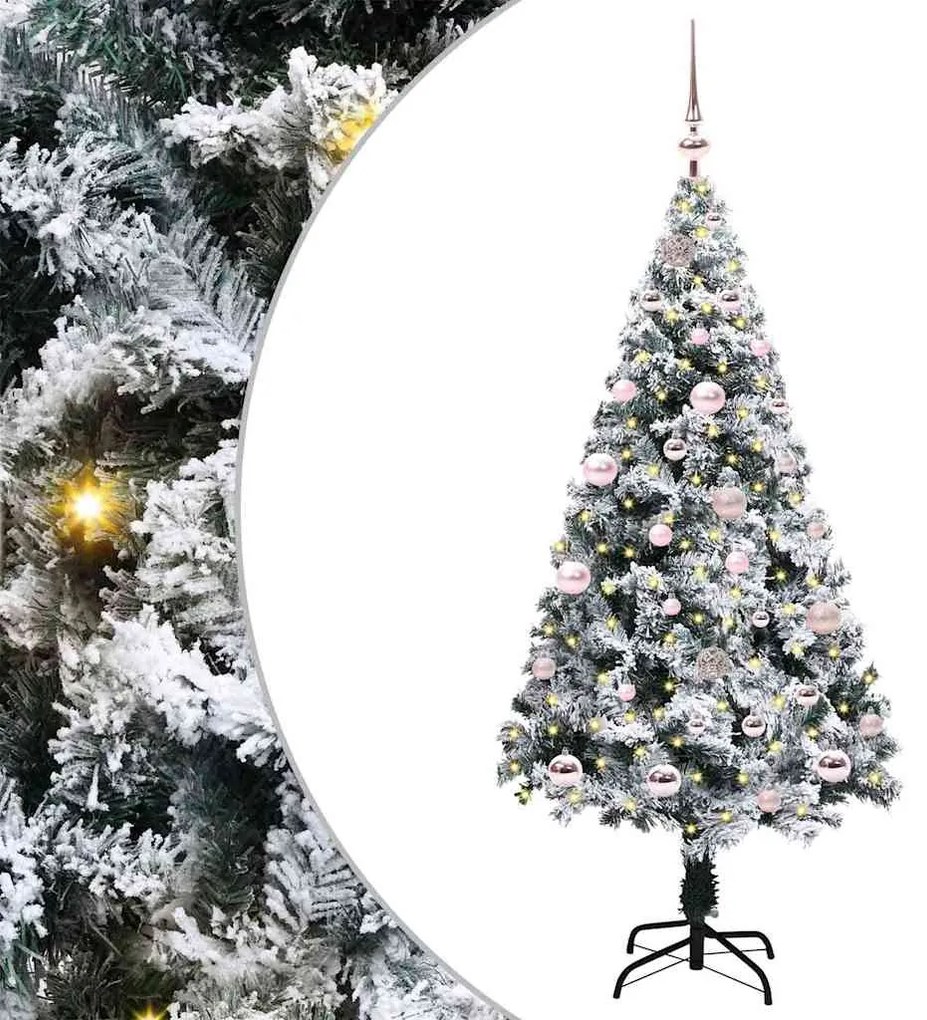 vidaXL Árvore de Natal Artificial Branco 150 cm PVC, Aço e Plástico
