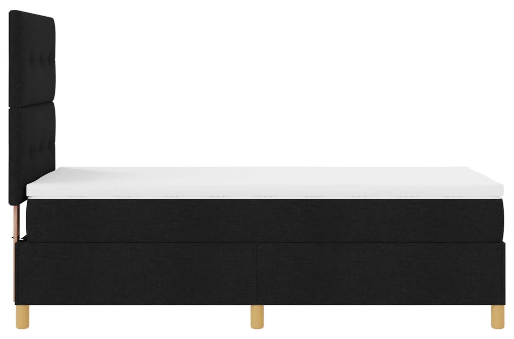 Cama Box com Colchão Preta 80x200 cm Tecido