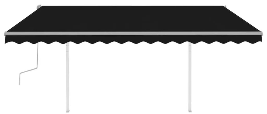 Toldo retrátil manual com luzes LED 4,5x3 m antracite