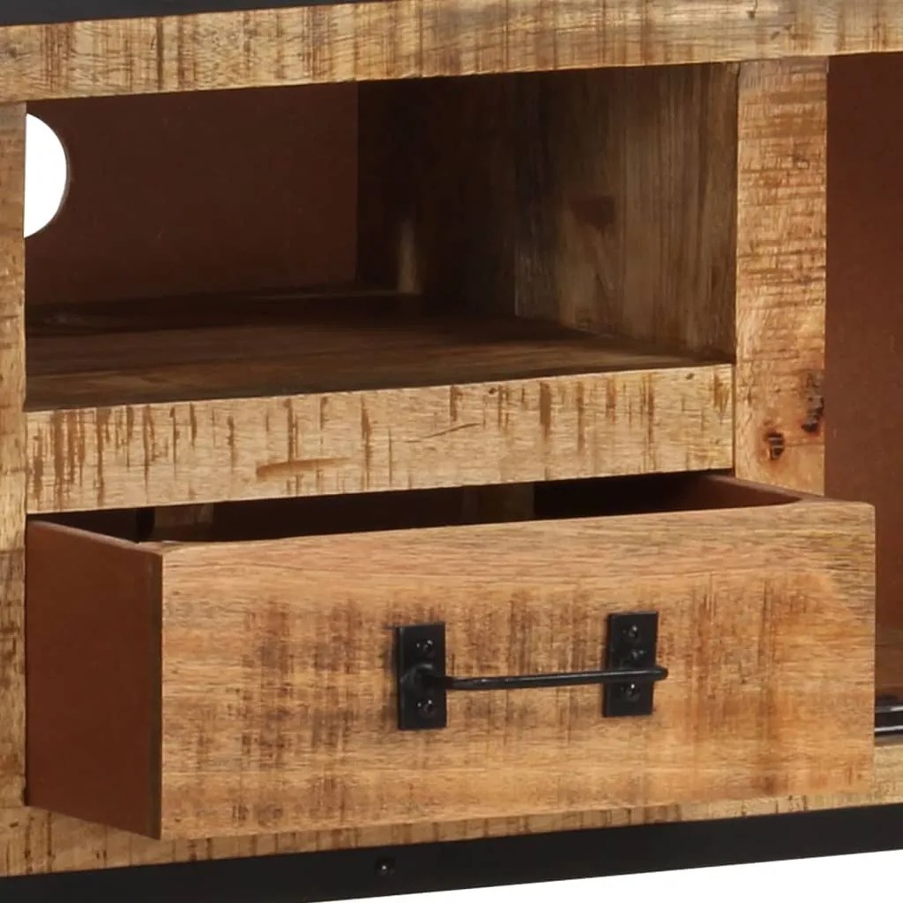 Móvel de TV 110x31x46 cm madeira de mangueira áspera