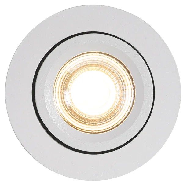Foco embutido branco inclinável 8,2cm com LED regulável até IP54 ultra fino - Pupil