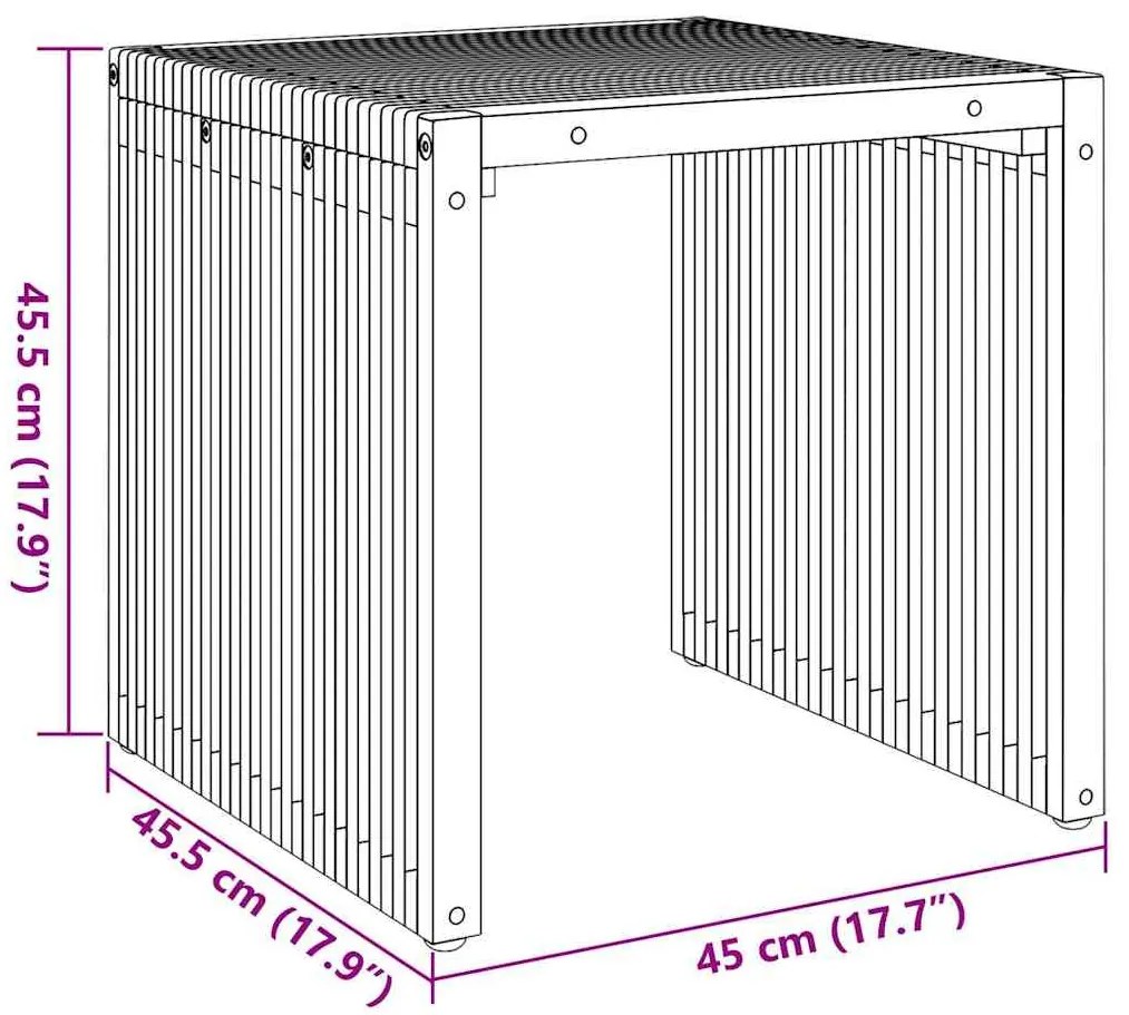 Mesa Lateral de Jardim 45x42,5x45 cm Madeira Sólida de Teca