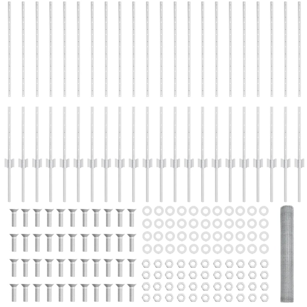 Postes de Cerca 10 pcs U-Channel 120 cm Aço Galvanizado
