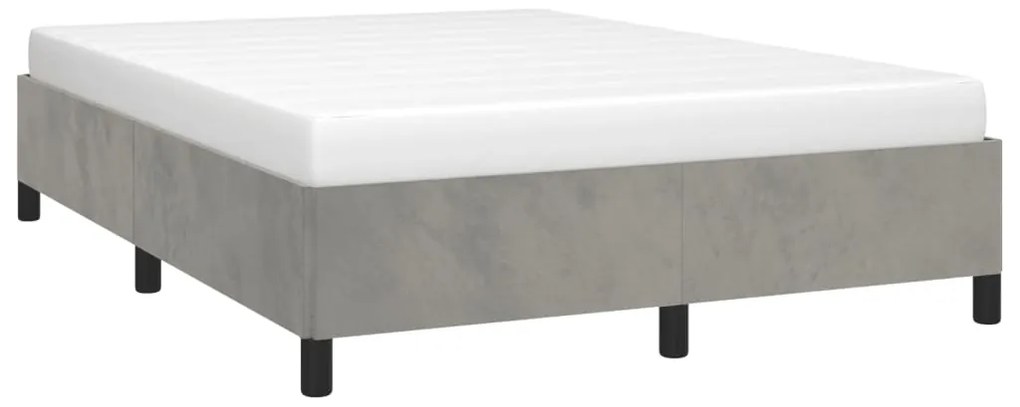 Estrutura de cama sem colchão 140x200 cm veludo cinzento-claro