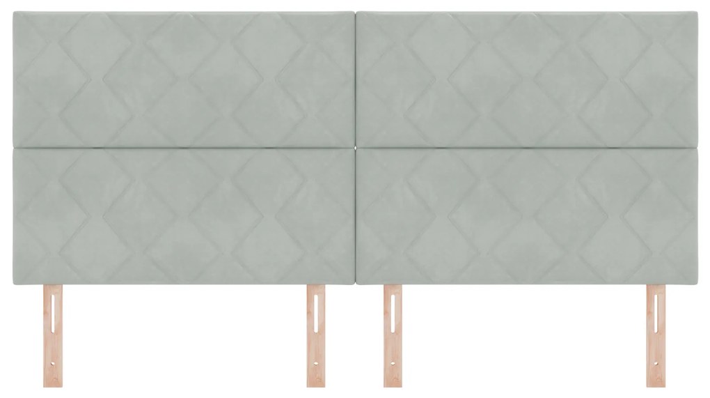 Cabeceira Design em Blocos de Diamante Cinza Claro 200 cm Veludo