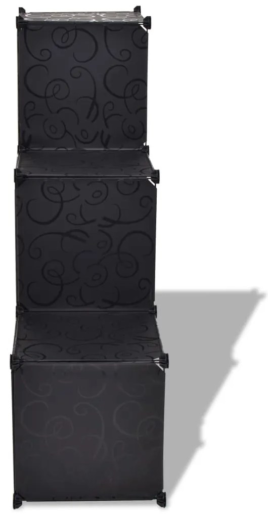 Cubos de arrumação com 6 compartimentos preto