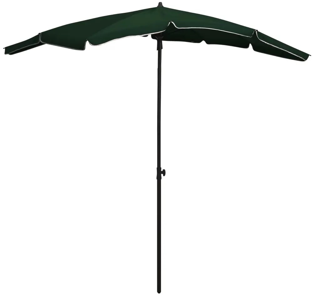 Guarda-sol de jardim com poste 200x130 cm verde