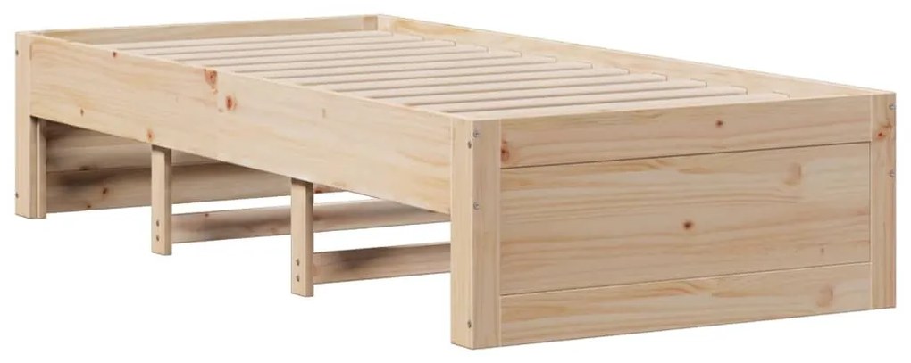 Cama sem colchão com gavetas 75x190 cm madeira de pinho maciça