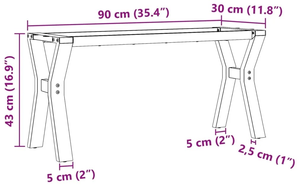 Pernas para mesa de centro estrutura em Y aço