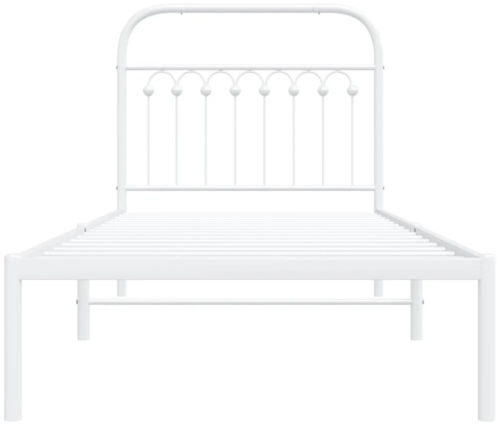Estrutura de cama com cabeceira 90x190 cm metal branco