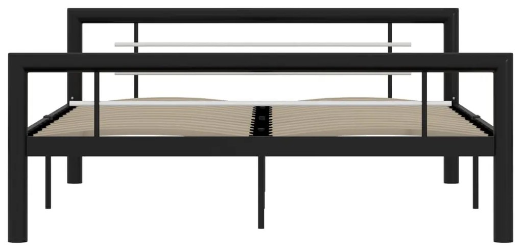 Estrutura de cama 140x200 cm metal preto e branco