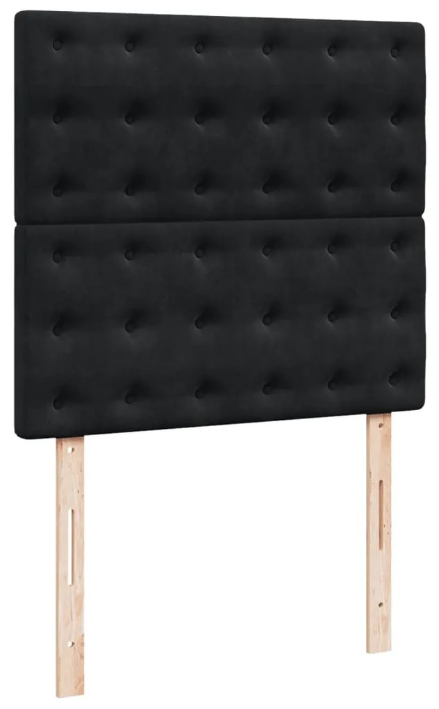 Cama com molas/colchão 100x200 cm veludo preto