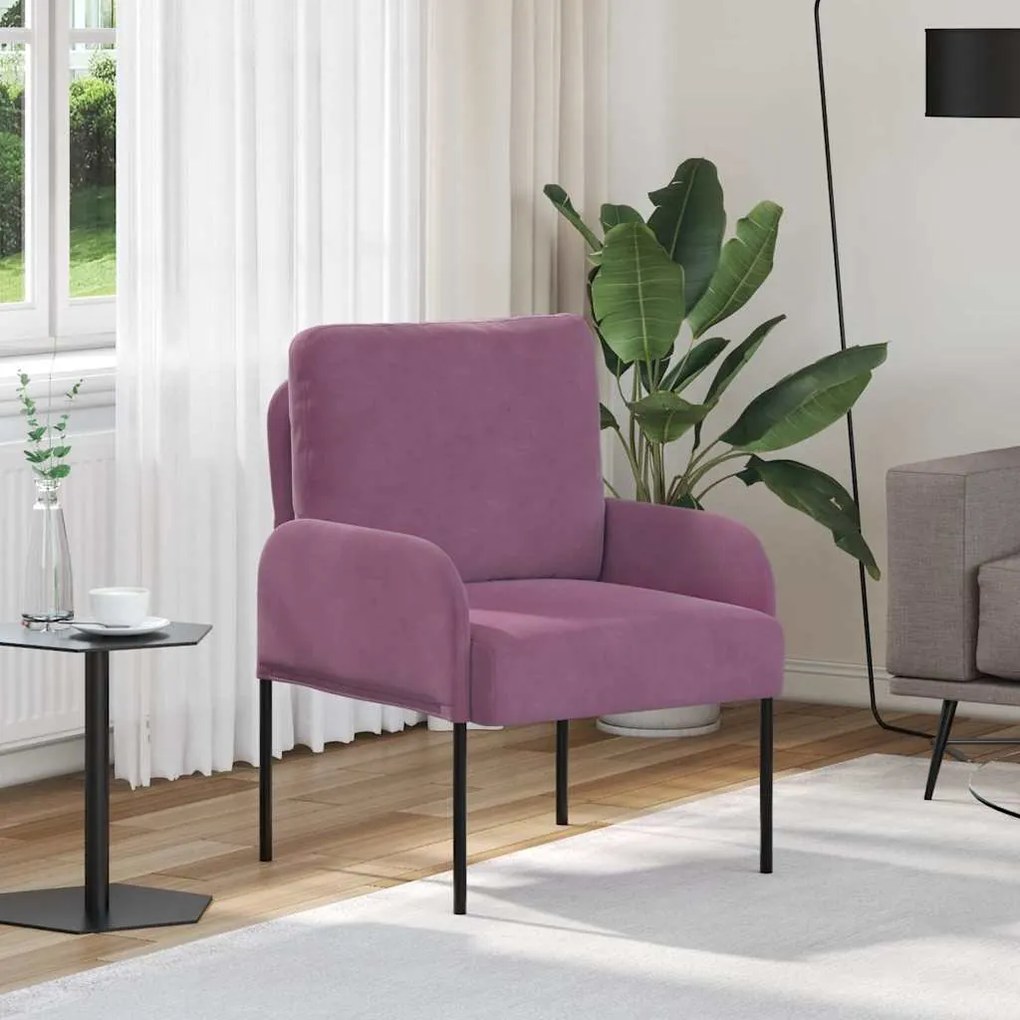 vidaXL Sofás com almofada 55cm Roxo Contraplacado