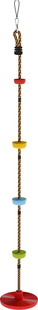 AIYAPLAY Corda de Escalada Kit de Balanço para Crianças de 3-8 Anos com Apoios para os Pés e Assento em Disco para Jardim Vermelho | Aosom Portugal