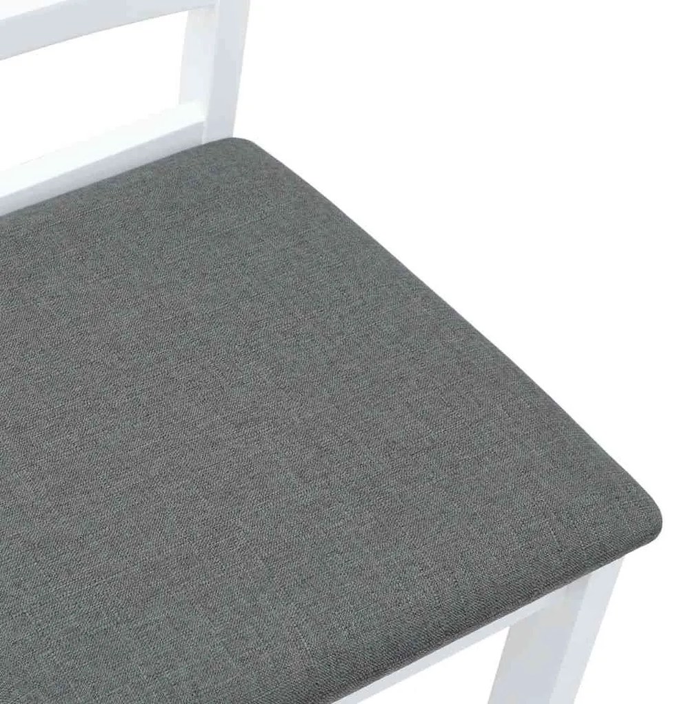 Cadeiras de jantar com almofadões 2 pcs madeira maciça branco