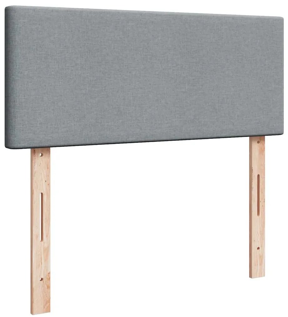 Cama boxspring com colchão 120x190 cm tecido cinzento-claro