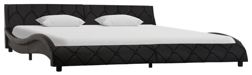 Estrutura de cama 180x200 cm couro artificial preto
