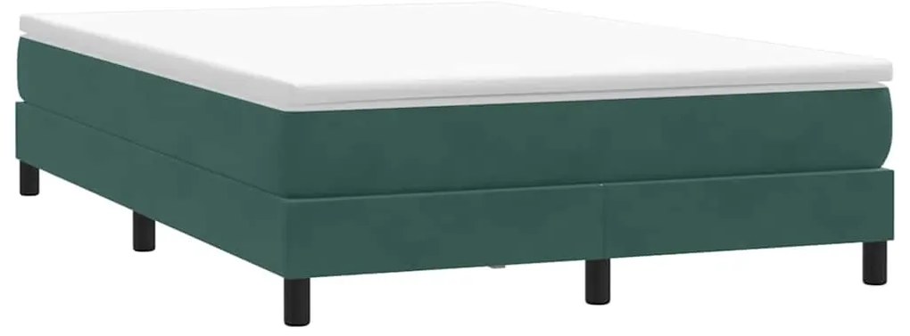 vidaXL Box Cama de Molas sem Colchão Verde Escuro 140x210 cm Veludo