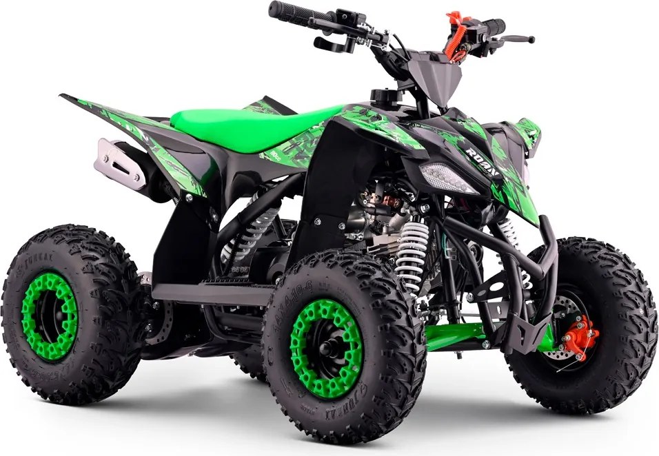 Mini moto 4 gasolina para crianças de gasolina 110cc Roan Ratte R6 R-N-1,C/ marcha-atrás e limitador velocidade Verde