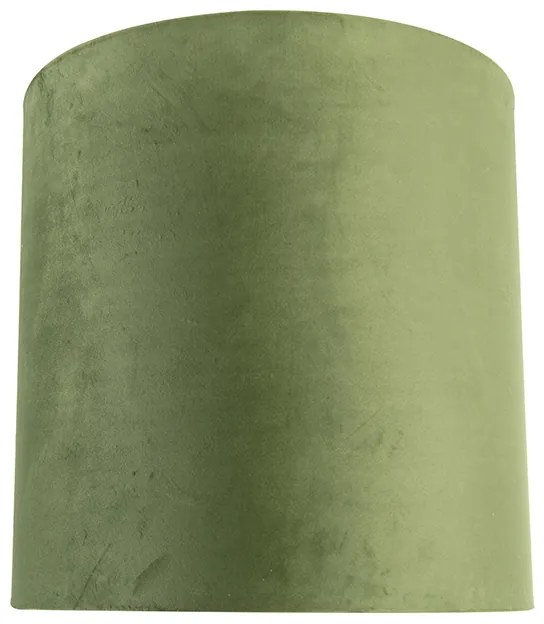 Abajur de veludo verde 40/40/40 com interior dourado