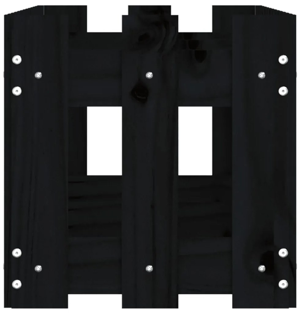 Canteiro elevado c/ design cerca 150x30x30cm pinho maciço preto