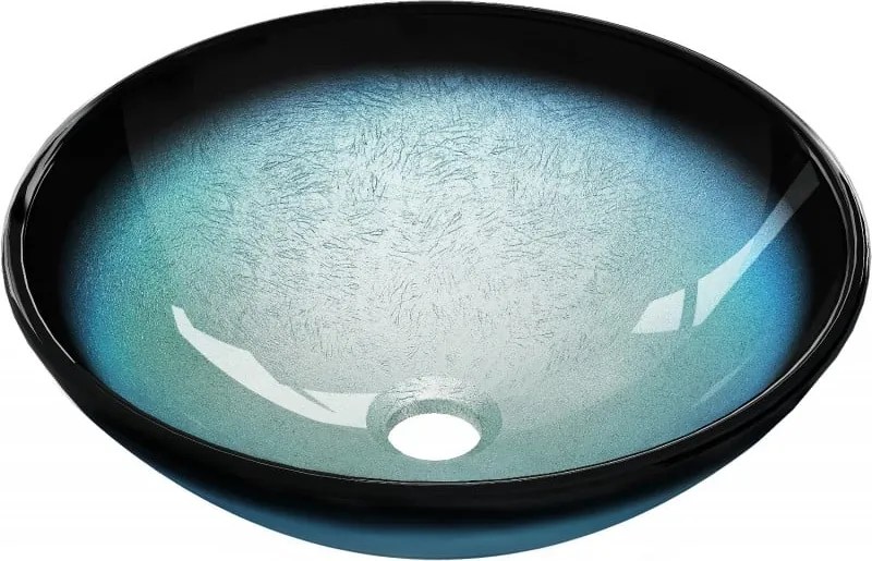 Mexen Mira lavatório de vidro de bancada 42 x 42 cm, azul - 24124247