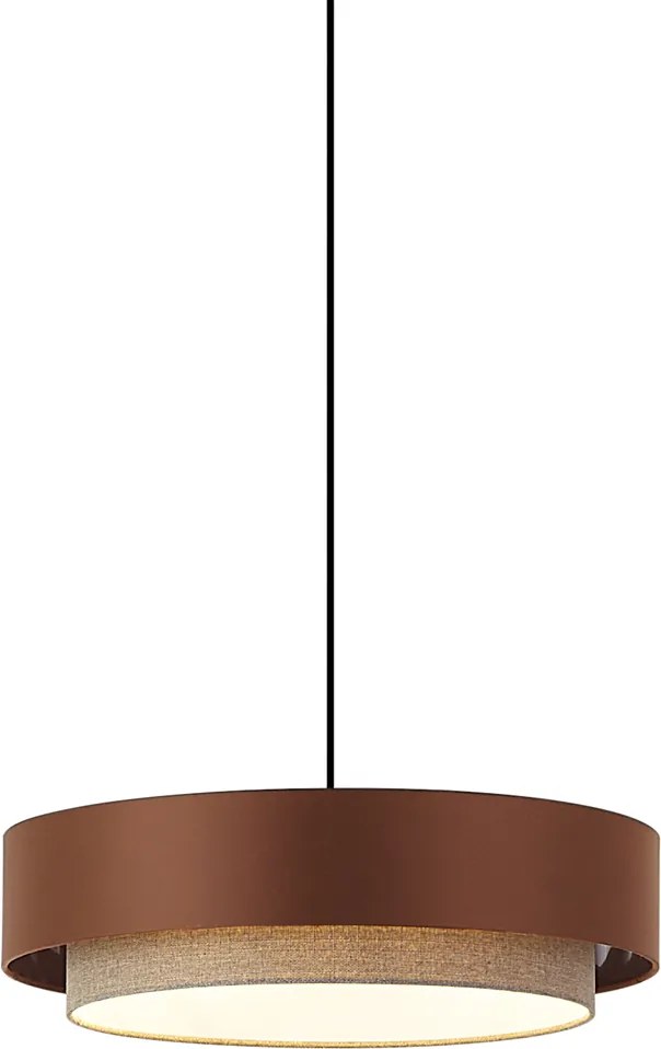 Candeeiro suspenso moderno bronze escuro com taupe 50cm 3-luzes - Drum Duo