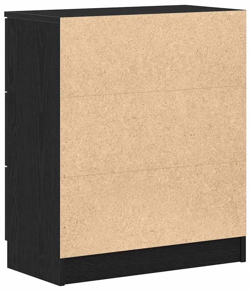 Buffet de Carvalho Preto vidaXL 60x30x70 cm Feito de Madeira Ingenerad