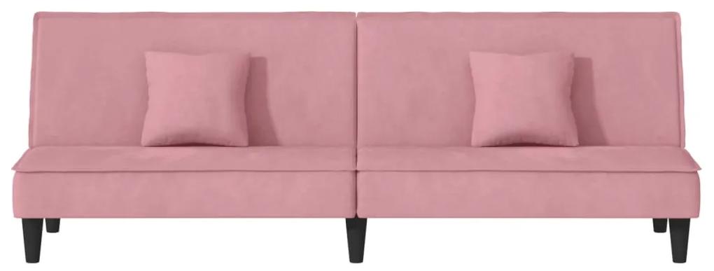 Sofá-cama veludo rosa