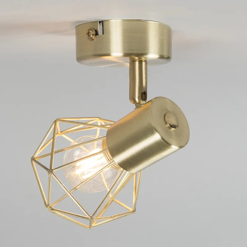 Conjunto de 3 focos Art Deco em latão giratórios e inclináveis - Mosh Moderno