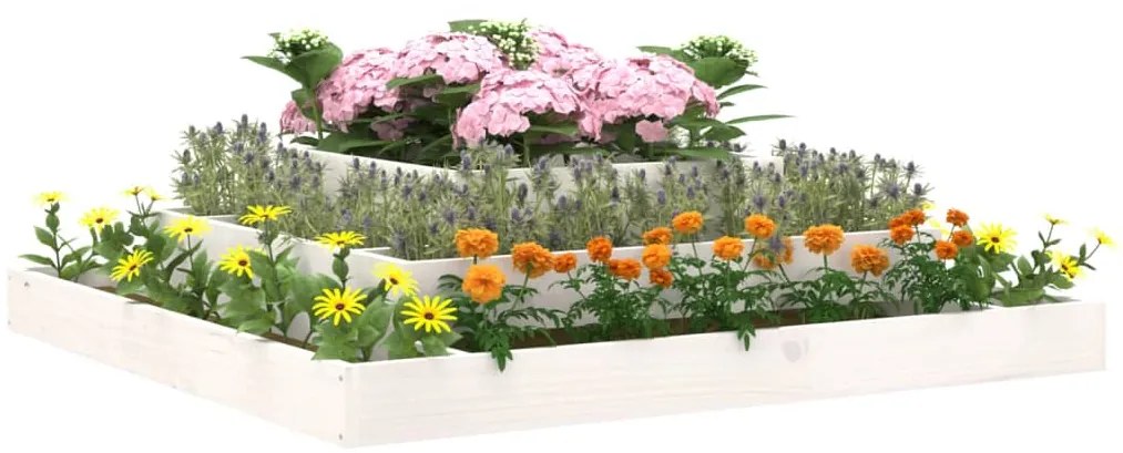 Vaso/floreira 110x110x27 cm pinho maciço branco