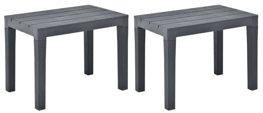 Bancos de jardim 2 pcs plástico antracite