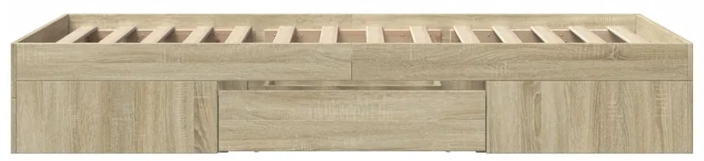 Estrutura cama s/ colchão derivados de madeira carvalho sonoma