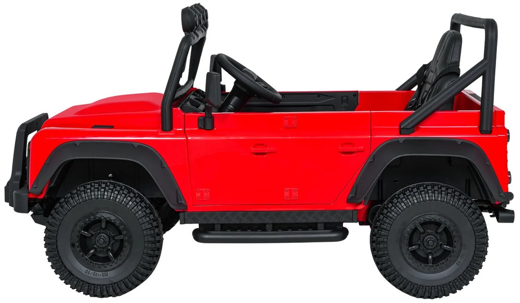 Jipe elétrico para Crianças 24V Land Rover Defender 110 SVX Concept Rodas Espuma EVA, Assento couro ecológico Vermelho