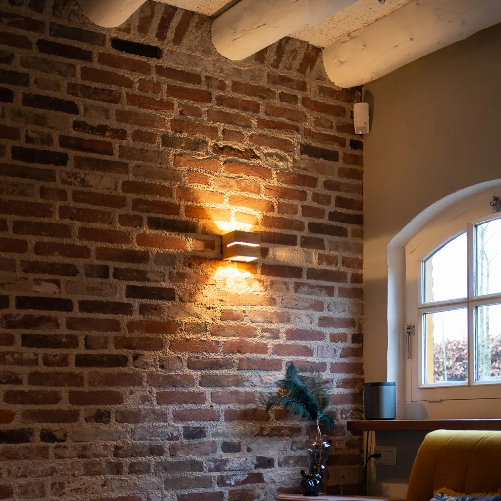 Candeeiro de parede rústico em madeira de carvalho 9,7 cm - Transfer Groove