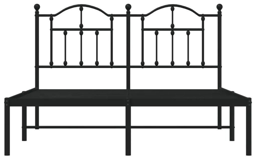 Estrutura de cama com cabeceira 140x200 cm metal preto