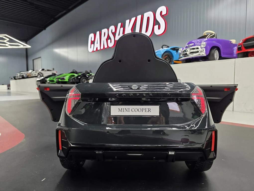 Carro elétrico para crianças Mini Cooper S 12V Pneus EVA, Assento de couro sintético Preto metálico