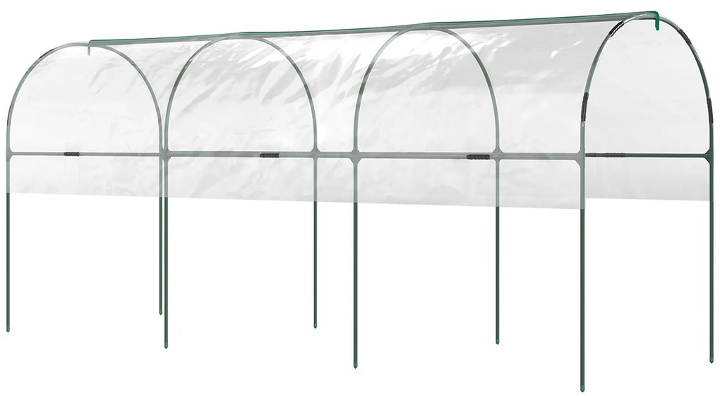 Outsunny Estufa de Jardim Estufa de Tomates 4 Arcos de Aço Lona de PVC 4x1,23x1,71 m Verde | Aosom Portugal