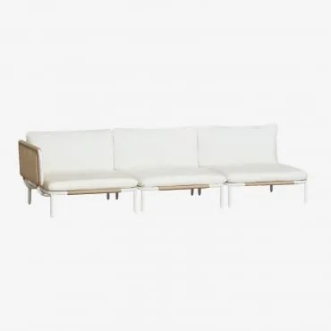Sofá Modular De Jardim De Canto De 3 Peças Em Aço Roubly Beige De Amêndoa - Sklum