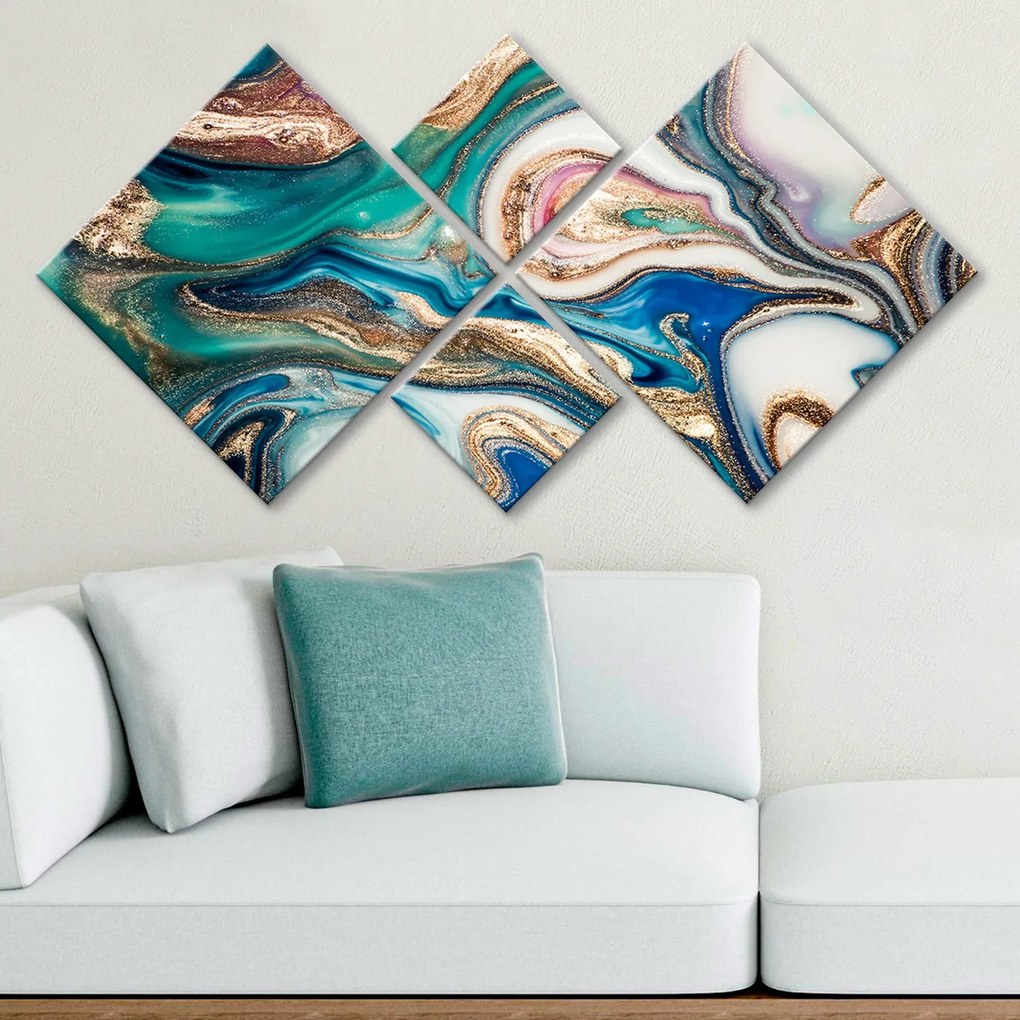 Pintura Decorativa MDF (4 Peças) 4MDF1033479244 – Multicolor – 40 x 40