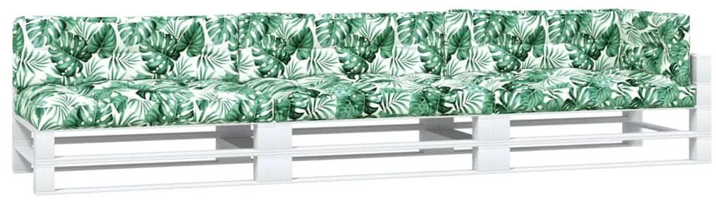 Almofadões para móveis de paletes 7 pcs tecido padrão de folhas