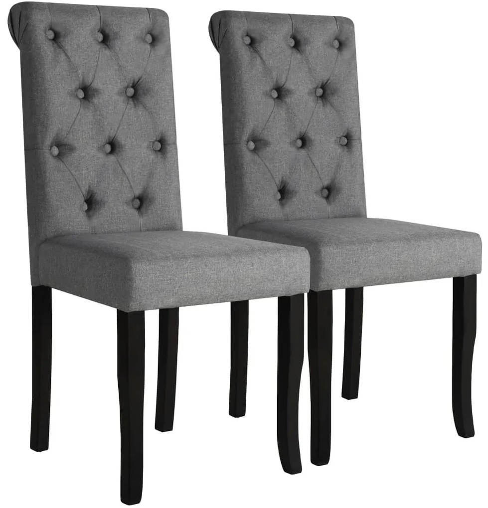 245514 vidaXL Cadeiras de jantar 2 pcs tecido cinzento-escuro