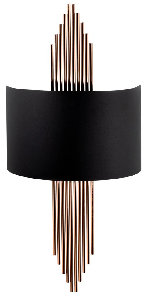 Aplique de Parede 617 – Preto e Cobre – 75 x 10 x 22 cm