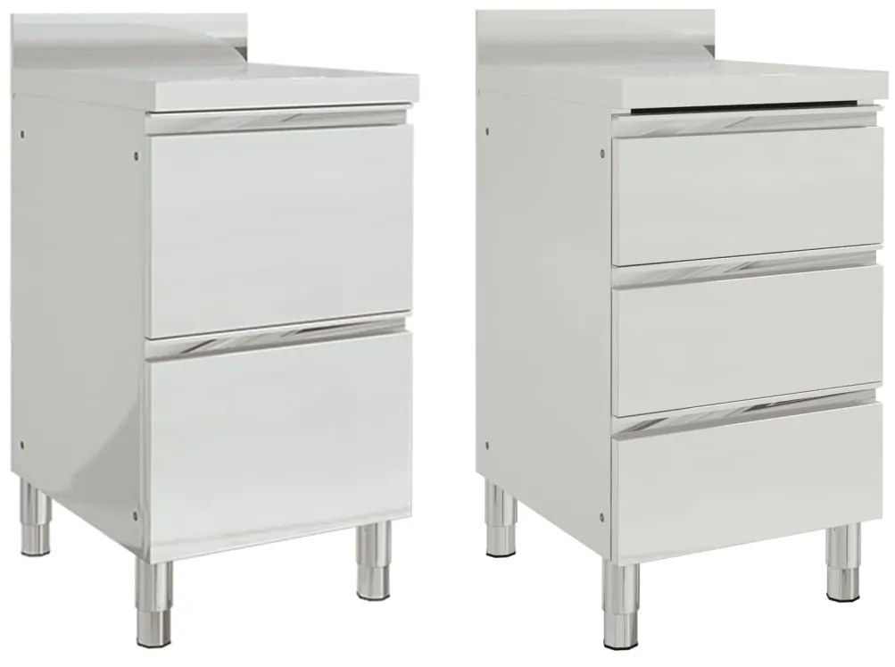 Armários de cozinha comerciais 2 pcs aço inoxidável