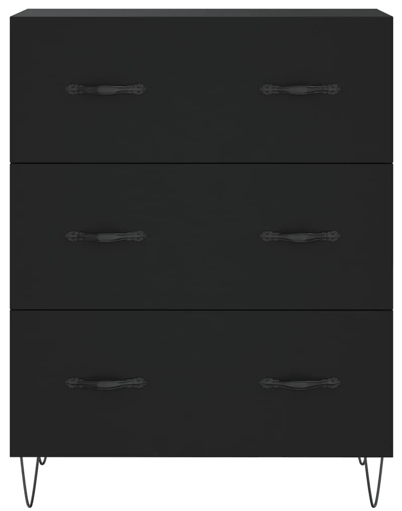 Armário alto 69,5x34x180 cm derivados de madeira preto
